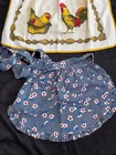 Lot Of 2 Vintage Aprons Farmhouse Chickens Kitchen Decor Blue Flowers