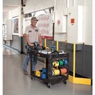 Rubbermaid Commercial Fg454500bla Utility Cart With Deep Lipped   Flush Plastic