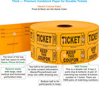 1000 Raffle Tickets  50 50 Double Roll  Orange   8 Color Options  Premium Cardst
