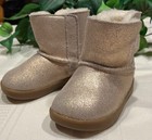 Uggs Keelan Girls Kids Boots Booties Metallic Suede 1123351 Fur 2 3 6-12 Mo