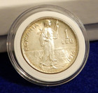 1914 Romania 1 Leu - Beautiful Silver Coin  - See Pics
