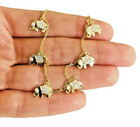 925 Solid Sterling Silver   14k Gold Plated Elephant Anklet  9    1   - Ea95