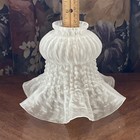 Vintage Large Bubble Pattern Glass Ruffled Petticoat 2 -1 8    Fitter Light Shade
