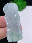 Certified Grade A Icy Green Jadeite Jade Pendant Guangong 0630