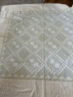 Vintage Quilt Postage Stamp Green Blue Repurpose Patchwork Cutter Crafts Cotton