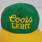 Vintage 90s Coors Light Beer Color Block Snapback Hat Cap Rasta Embroidered 