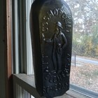 Cosmopoliet Dutch Man J j melchers Schiedam Bold Emb Blackglass Case Gin Bottle