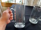 Set Of 2 Heavy Glass Sports Beer Mugs W  Handles   Thumbrests Holds 18-20 Ounces