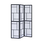 Modern Contemporary Black And White Three-panel Shoji Screen Room Divider