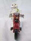 Michelin Man Bibendum Tires On Red Motorcycle Cast Iron Toy  New