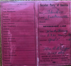 Socialist Party Of America Membership Card 27   Eugene Debs Carry On Jail Stamp