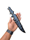 12  Handmade Black Obsidian Knife     Artisan Carved Volcanic Glass Blade 