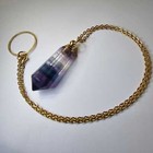 Genuine Fluorite Pendulum Pendant With Witness Chamber Reiki Dowsing Healing