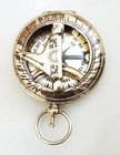 Nautical Brass Push Button Antique Maritime Rose London Sundial Pocket Compass