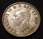1943 Canada 50 Cent Half Dollar Au Bu George Vi Silver Low Mint World Ww2 Coin