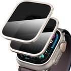 2-pack Metal Privacy Tempered Glass Screen Protector For Apple Watch Ultra 2 1