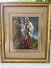 1970s   jesus Knocking At The Door  Art Print In Gold Scrolled Wooden Frame