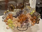Antique 1920s Czech Bohemian Colored   Uranium Glass Fruit Shade For Basket Lamp