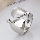 925 Sterling Silver Ring For Women Minimalist Simple Big Open Ring Party Jewlery