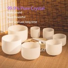 7pcs 6 -12  432hz Frosted Quartz Crystal Singing Bowl Set Sound Healing W bag