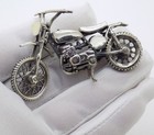 Vintage Italian Handmade Genuine Silver Large Motorcycle Bike Sculpture Figurine