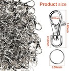 240pcs Lobster Claw Clasp With Key Rings 120pcs Keychain Clip 120pcs Key Chain