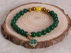 Brazalet De Piedras Preciosas Jade Verde Natural Colgante Hoja De Trebol