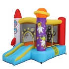 Rocket Inflatable Bounce House With Slide   Blower Kids Bouncer With Safety Net