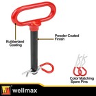 Wellmax 2pc 1 2  Diameter Trailer Hitch Pin Set - 3-5 8  And 4  Shank  With 4   