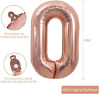 40 Inch Rose Gold Large Numbers Balloons 0-9  Number 0 Digital 0 Helium Balloons