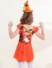 Dipug Halloween Ballet Leotard Girls Size 10-12 Flutter Sleeve Criss-cross