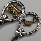 Nebraska   South Dakota Collectible Souvenir Spoons Wagon Bird Charms Silver E4