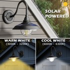 2pk Solar Barn Light Vintage Farmhouse Gooseneck Wall Light Waterproof W  Remote