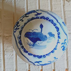 Large Vintage Blue   White Chinese Handpainted Porcelain Ginger Jar   Lid 10   