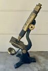 Antique Large 19th Century Brass Microscope Scientific Instrument