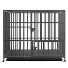 Strong Pet Dog Cage Heavy Duty Xxl Metal Crate Kennel Playpen With Wheels   Tray