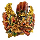 Balinese Garuda Mask  Hand Carved Wood Eagle  Ethnic Wall Decor