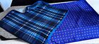 2 Eton Wool   Silk Pocket Squares Royal Blue And Turquoise   Zz208