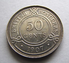 British Honduras Km13 Fifty Cents 1907 Lightly Toned Ef-au