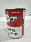 Vintage Texaco Aircraft Engine Oil Wings Logo Quart Can Motor Gas Oil - Full