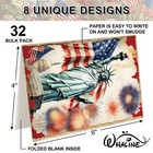 32 Pack Patriotic 4th Of July Greeting Cards With Envelopes Stickers Vintage