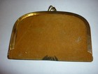 Vintage Travel Sewing Kit Case Gold Tone Kiss Lock Closure Lilly Of The Valley