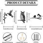 3pcs Metal Birds Wall Art Decor  Unique Minimalist Black Wall Decor  Owl On Bran