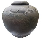 Antique 17th   19thc Chinese Guangdong Provincial Stoneware Storage Jar 15x17 5