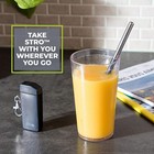 Stro Portable Reusable Metal Straw With Travel Case   One Size  Black 