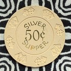 Silver Slipper 50c  0 50 Las Vegas  Nevada Poker Gaming Casino Chip V614