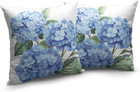 Blue And White Floral Pillow 18  X 18   pack Of 2  Blue Hydrangea Floral Flower