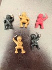 Mini Rubber Ninja Figurines  x5   vintage   classic   used 