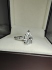 4 50 Ctw Pear Real Moissanite Women s Engagement Ring 14k White Gold Plated