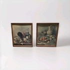 Henk Bos Still Life Prints Signed 2 Lg Wooden Vtg Frames 2-14 5 x16 5  Mcm